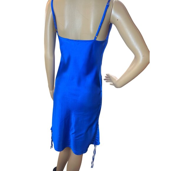 paper ❤ heart Sleeveless Satin‎ Slip Dress in Royal Blue Size XS - Picture 6 of 6
